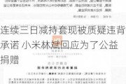 连续三日减持套现被质疑违背承诺 小米林斌回应为了公益捐赠