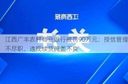 江西广丰农村商业银行被罚90万元：授信管理不尽职、违规续贷掩盖不良