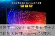 雷曼光电：公司目前主要专注于大尺寸和超大尺寸、基于COB技术的Micro LED超高清显示业务