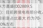 东方嘉盛(002889.SZ)：目前跨境电商部分收入目前是占比最大 约为70-80%左右