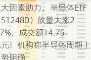 三大因素助力，半导体ETF（512480）放量大涨2.87%，成交额14.75亿元！机构称半导体周期上行趋势明确