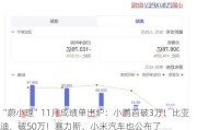 “蔚小理”11月成绩单出炉：小鹏首破3万！比亚迪，破50万！赛力斯、小米汽车也公布了