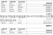 舜宇光学科技早盘涨超3% 4月手机镜头出货量同比增长6.4%