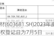 永冠新材(603681.SH)2023年度每10股派1.5元 股权登记日为7月5日