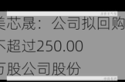 美芯晟：公司拟回购不超过250.00万股公司股份