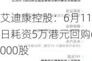 艾迪康控股：6月11日耗资5万港元回购6000股