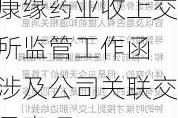 康缘药业收上交所监管工作函 涉及公司关联交易事项