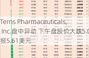 Terns Pharmaceuticals, Inc.盘中异动 下午盘股价大跌5.08%报5.61美元