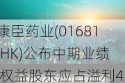 康臣药业(01681.HK)公布中期业绩 权益股东应占溢利4亿元同比增14.9% 持续致力开拓产品市场