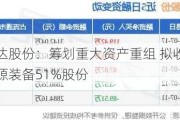 永达股份：筹划重大资产重组 拟收购金源装备51%股份