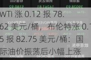 WTI 涨 0.12 报 78.62 美元/桶，布伦特涨 0.15 报 82.75 美元/桶：国际油价振荡后小幅上涨