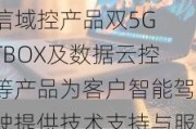 兴民智通：研发的通信域控产品双5G TBOX及数据云控等产品为客户智能驾驶提供技术支持与服务