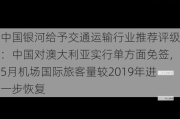 中国银河给予交通运输行业推荐评级：中国对澳大利亚实行单方面免签，5月机场国际旅客量较2019年进一步恢复