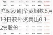 沪深股通|华菱钢铁6月13日获外资卖出0.12%股份