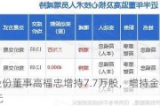 依依股份董事高福忠增持7.7万股，增持金额100.48万元