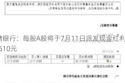 邮储银行：每股A股将于7月11日派发现金红利0.2610元