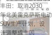 丰田：取消2030年北美雷克萨斯电动SUV生产计划，设计调整成主因