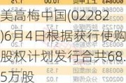 美高梅中国(02282)6月4日根据获行使购股权计划发行合共68.5万股