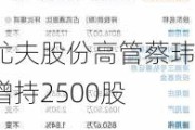 尤夫股份高管蔡玮增持2500股