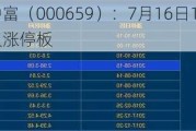 珠海中富（000659）：7月16日14时47分触及涨停板