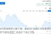 WTI原油期货小幅下滑：截至20:30跌0.16%美国天然气期货走低：收盘价下跌2.70%