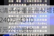 永清环保董监高拟增持3240万-4310万元公司股份