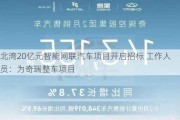 北湾20亿元智能网联汽车项目开启招标 工作人员：为奇瑞整车项目