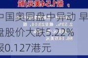 中国奥园盘中异动 早盘股价大跌5.22%报0.127港元