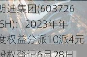 朗迪集团(603726.SH)：2023年年度权益分派10派4元 股权登记6月28日