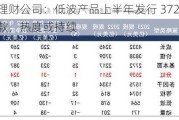 理财公司：低波产品上半年发行 372 款，热度或持续