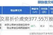 粤海饲料大宗交易折价成交377.55万股