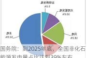 国务院：到2025年底，全国非化石能源发电量占比达到39%左右