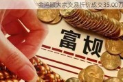 金鸿顺大宗交易折价成交35.00万股