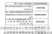 大地财险吕梁中心支公司被罚36万元：未按照规定使用经批准或者备案的保险条款、保险费率