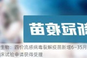 康泰生物：四价流感病毒裂解疫苗新增6—35月龄人群临床试验申请获得受理