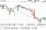 人民币中间价报7.1149，上调2点！美联储卡什卡利：今年年底降息一次的预测“合理”