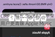 CIRP：相比 Spotify，苹果用户更青睐 Apple Music