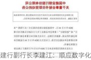 建行副行长李建江：顺应数字化、绿色化发展趋势，金融机构需发挥先导作用