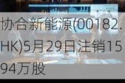 协合新能源(00182.HK)5月29日注销1594万股