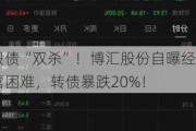 股债“双杀”！博汇股份自曝经营困难，转债暴跌20%！