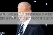 外盘头条：拜登将阻止美国钢铁收购案 英伟达称未收到美国司法部传票 沃尔沃放弃2030年纯电动汽车计划