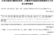 *ST中润收重组监管问询函 股价已连续28个跌停