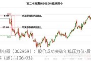 小熊电器（002959）：股价成功突破年线压力位-后市看多（涨）（06-03）