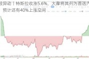 美股异动丨特斯拉收涨5.6%，大摩将其列为首选汽车股，预计还有40%上涨空间