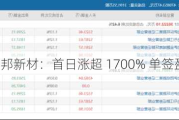 强邦新材：首日涨超 1700% 单签盈利超 8 万