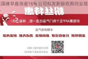 奇点***早盘涨逾16% 公司拟发新股收购创业培训业务