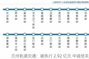 兰州轨道交通：被执行 2.92 亿元 中诚信关注