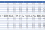 得润电子最新股东户数环比下降5.87% 筹码趋向集中