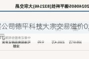 新三板创新层公司德平科技大宗交易溢价0.05%，成交金额998.6万元