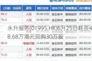 永升服务(01995.HK)6月25日耗资48.68万港元回购30万股